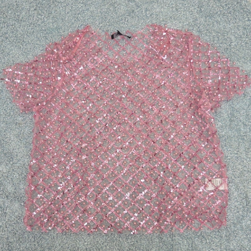 Pink Sequin Women's Top